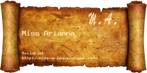 Miss Arianna névjegykártya